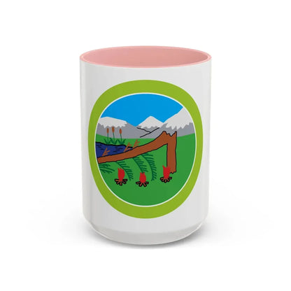 Wilderness Survival (Boy Scout Merit Badge) Accent Coffee Mug 15oz Pink - Go Mug Yourself