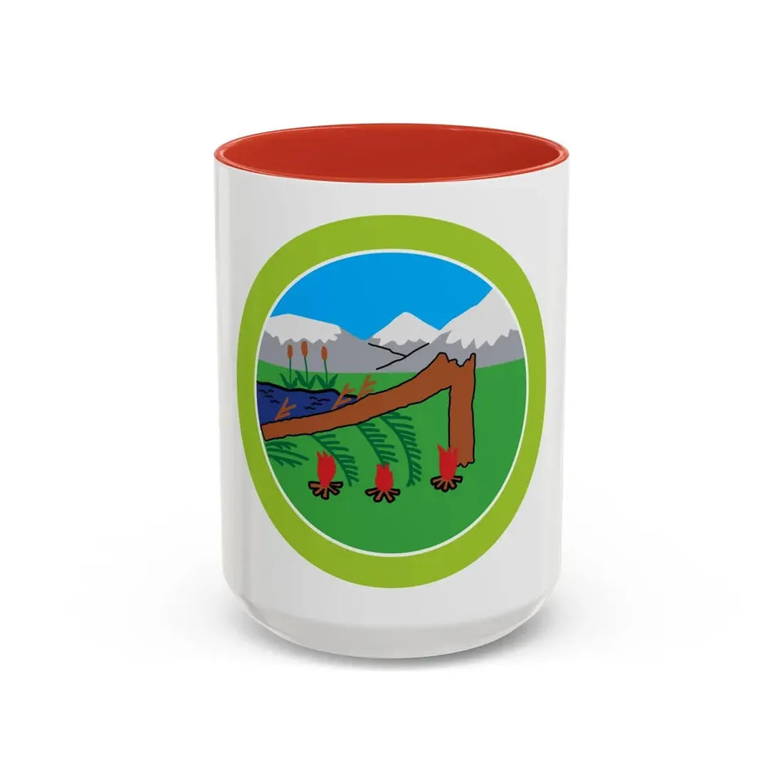 Wilderness Survival (Boy Scout Merit Badge) Accent Coffee Mug 15oz Red - Go Mug Yourself