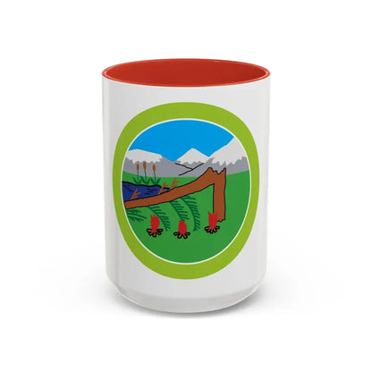 Wilderness Survival (Boy Scout Merit Badge) Accent Coffee Mug 15oz Red - Go Mug Yourself
