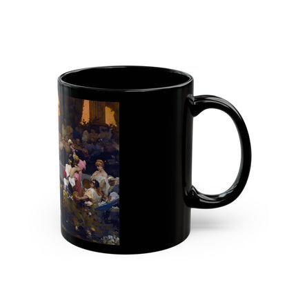 Wilhelm Aleksandrovich Kotarbinski (1849-1921) Roman Orgy - Black Coffee Mug-Go Mug Yourself