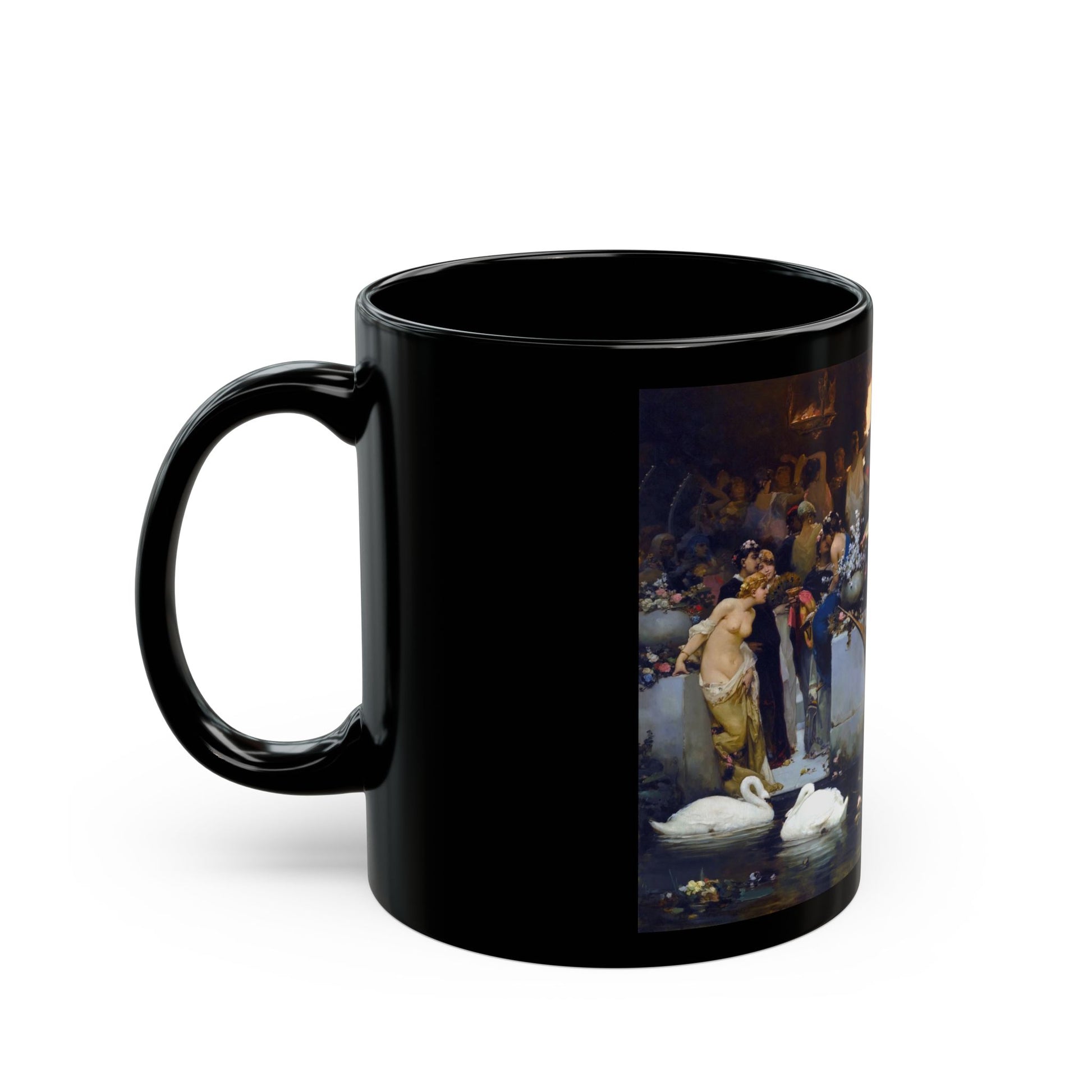 Wilhelm Aleksandrovich Kotarbinski (1849-1921) Roman Orgy - Black Coffee Mug-Go Mug Yourself