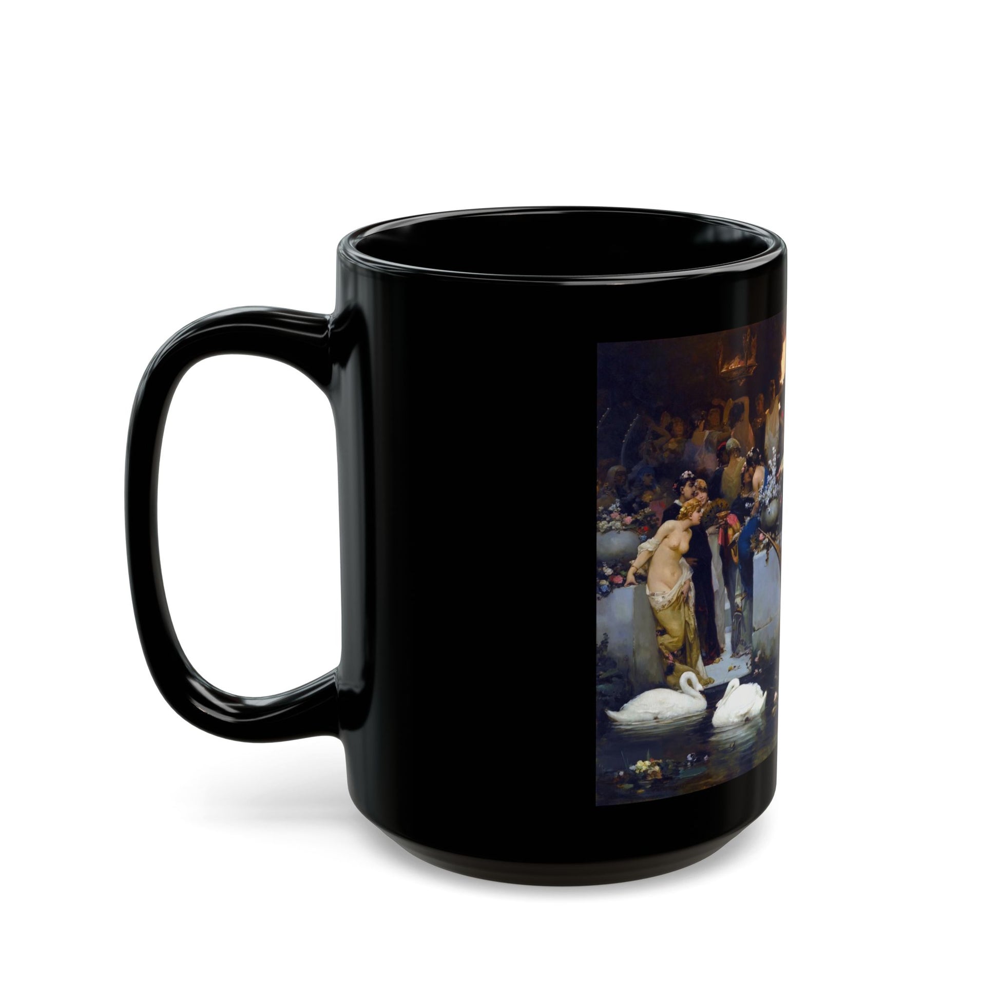 Wilhelm Aleksandrovich Kotarbinski (1849-1921) Roman Orgy - Black Coffee Mug-Go Mug Yourself