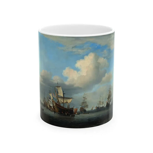 Willem van de Velde the Younger (1633-1707) The four captured English men-of-war - Swiftsure, Seven Oaks-0 - White Coffee Mug 11oz - Go Mug Yourself