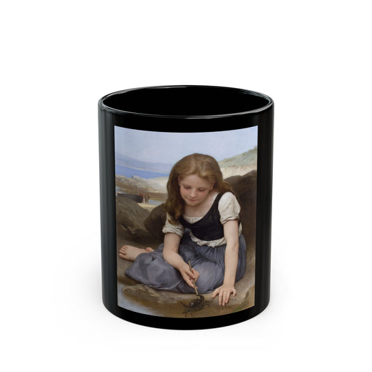 William Adolphe Bouguereau (1825-1905) Le Crabe - Black Coffee Mug-11oz-Go Mug Yourself