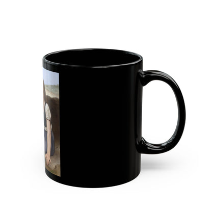 William Adolphe Bouguereau (1825-1905) Le Crabe - Black Coffee Mug-Go Mug Yourself