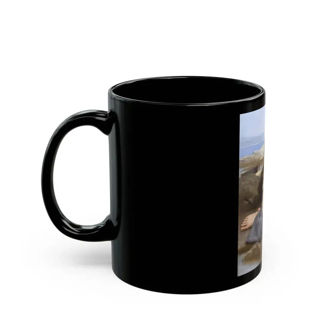 William Adolphe Bouguereau (1825-1905) Le Crabe - Black Coffee Mug - Go Mug Yourself