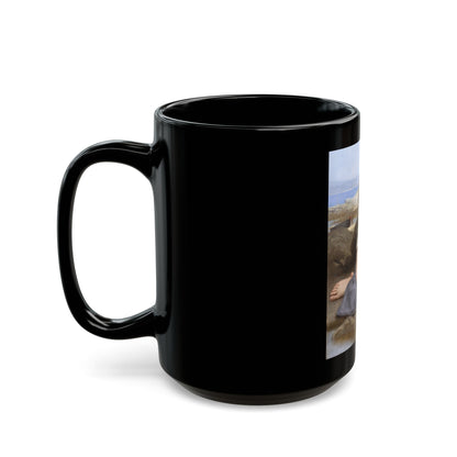 William Adolphe Bouguereau (1825-1905) Le Crabe - Black Coffee Mug-Go Mug Yourself