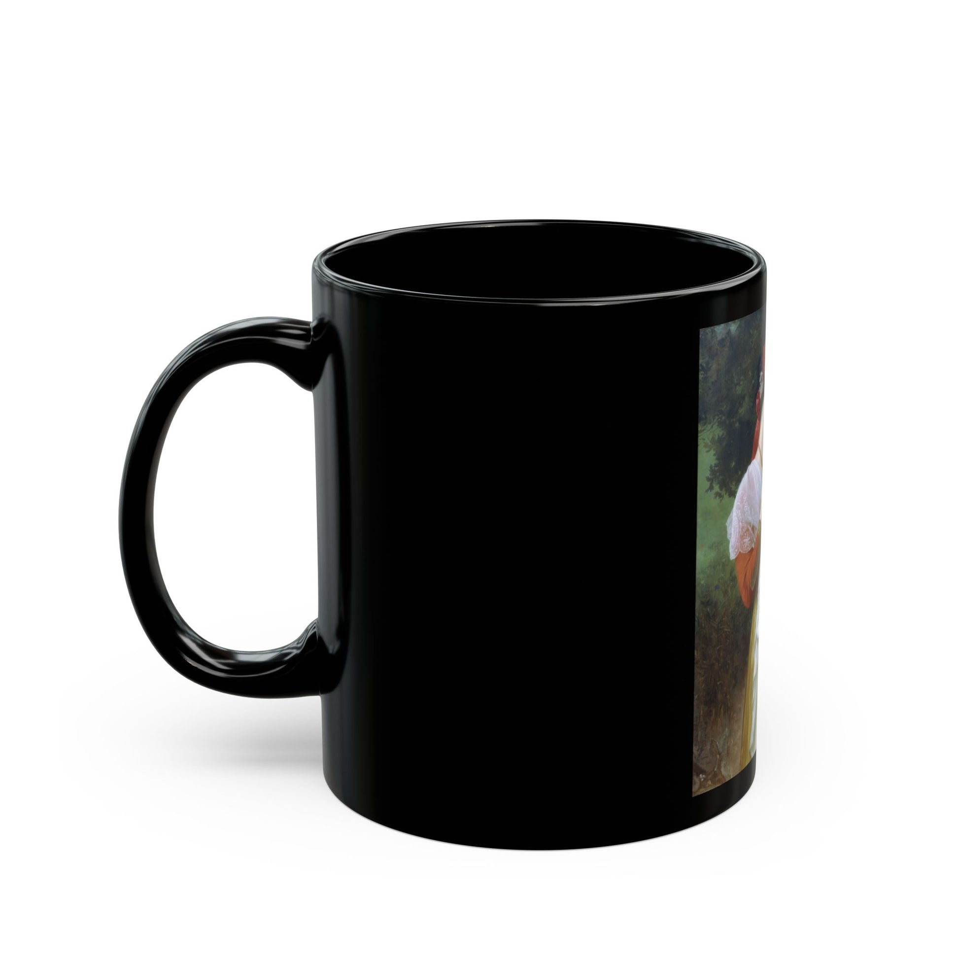 William Adolphe Bouguereau (1825-1905) Maternal Admiration - Black Coffee Mug-Go Mug Yourself