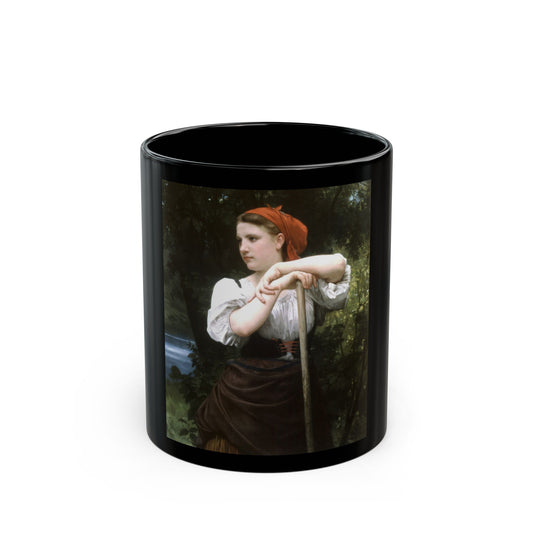 William Adolphe Bouguereau (1825-1905) The Haymaker - Black Coffee Mug-11oz-Go Mug Yourself