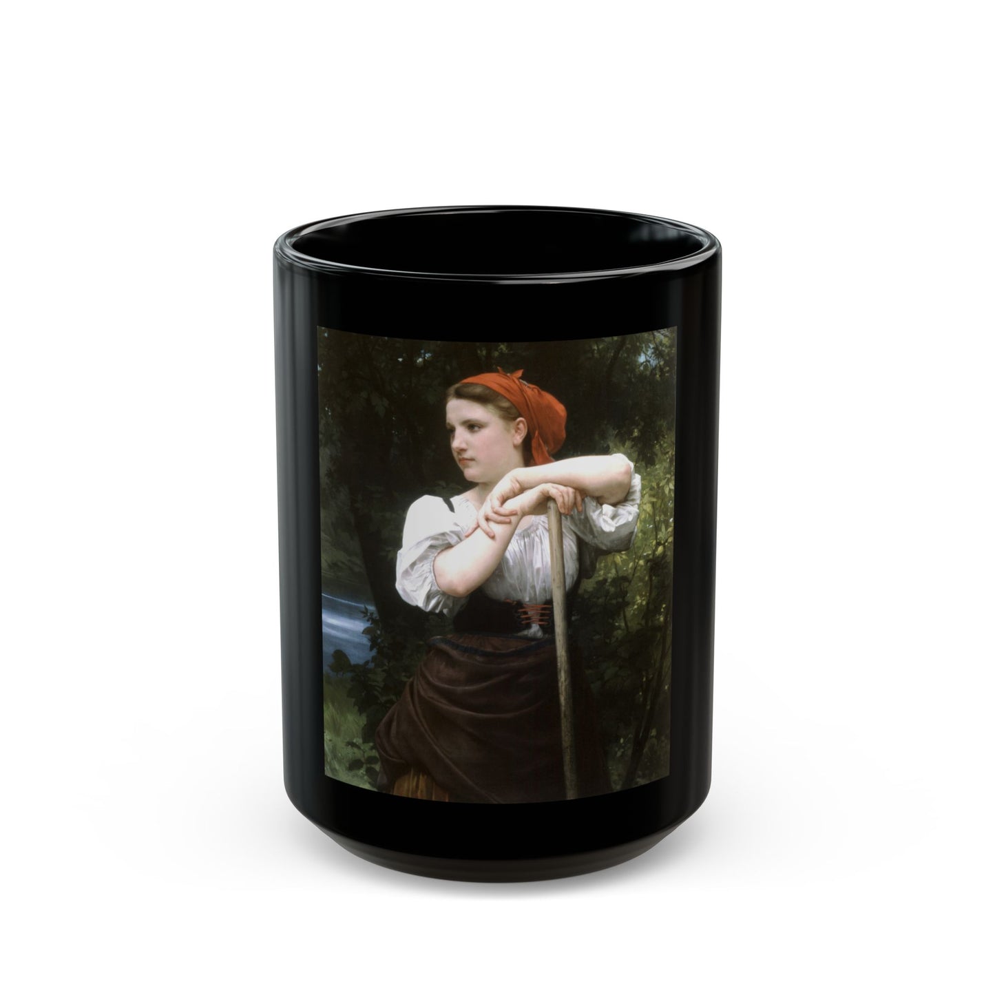 William Adolphe Bouguereau (1825-1905) The Haymaker - Black Coffee Mug-15oz-Go Mug Yourself