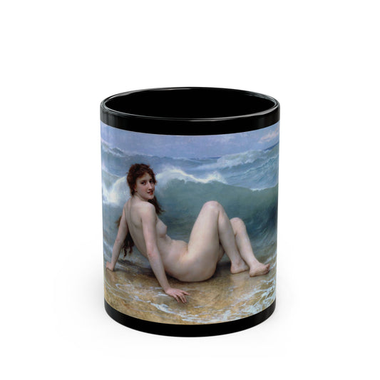 William Adolphe Bouguereau (1825-1905) The Wave - Black Coffee Mug-11oz-Go Mug Yourself