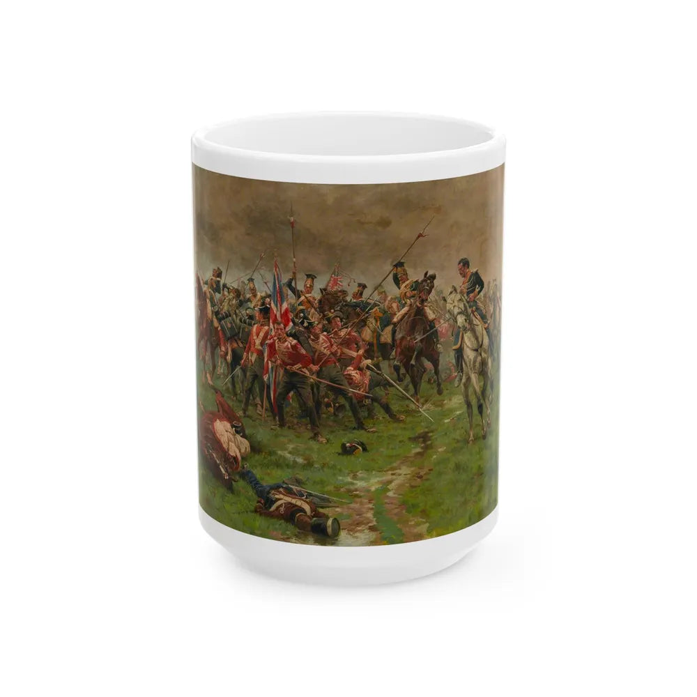 William Barnes Wollen (1857-1936) The Flag, Albuhera, 16 May 1811 - White Coffee Mug-15oz-Go Mug Yourself