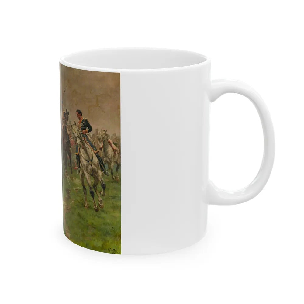 William Barnes Wollen (1857-1936) The Flag, Albuhera, 16 May 1811 - White Coffee Mug-Go Mug Yourself