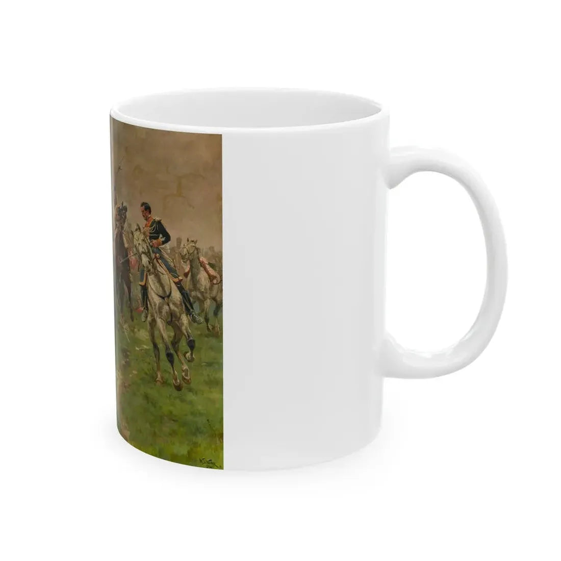 William Barnes Wollen (1857-1936)  The Flag, Albuhera, 16 May 1811 - White Coffee Mug - Go Mug Yourself