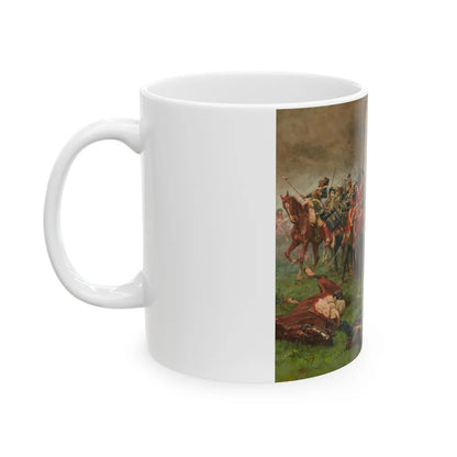 William Barnes Wollen (1857-1936) The Flag, Albuhera, 16 May 1811 - White Coffee Mug-Go Mug Yourself