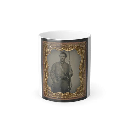 William Jenkins, North Carolina Soldier, in Artillery Uniform, With Percussion Musket Converted From a Flintlock Musket (U.S. Civil War) Color Changing Coffee Mug 11oz-11oz-Go Mug Yourself