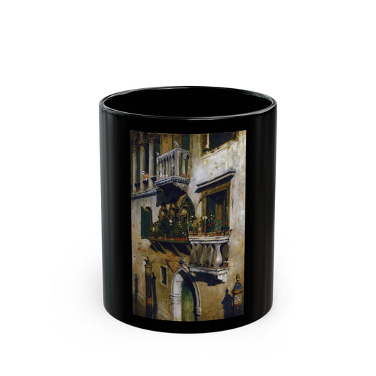 William Merritt Chase (1849-1916) Venice - 1877 - Black Coffee Mug-11oz-Go Mug Yourself