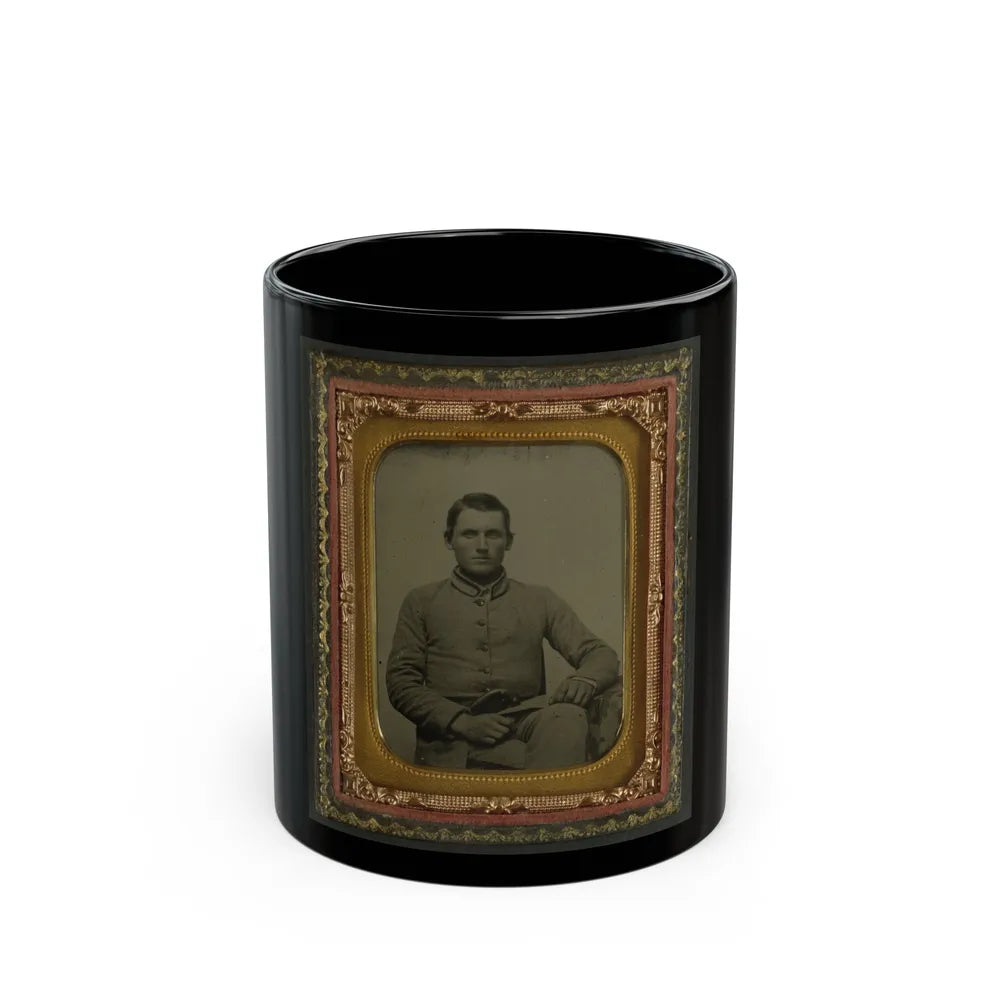 William Snodgrass Of An Unidentified Virginia Infantry Regiment With Underhammer Pistol (U.S. Civil War) Black Coffee Mug-11oz-Go Mug Yourself