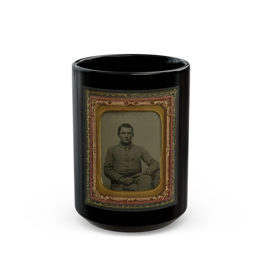 William Snodgrass Of An Unidentified Virginia Infantry Regiment With Underhammer Pistol (U.S. Civil War) Black Coffee Mug-15oz-Go Mug Yourself