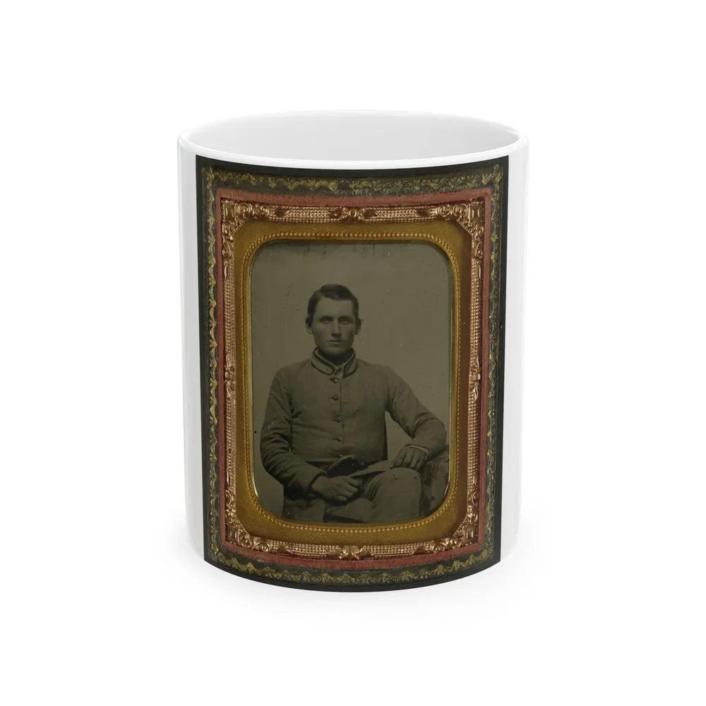 William Snodgrass Of An Unidentified Virginia Infantry Regiment With Underhammer Pistol (U.S. Civil War) White Coffee Mug-11oz-Go Mug Yourself