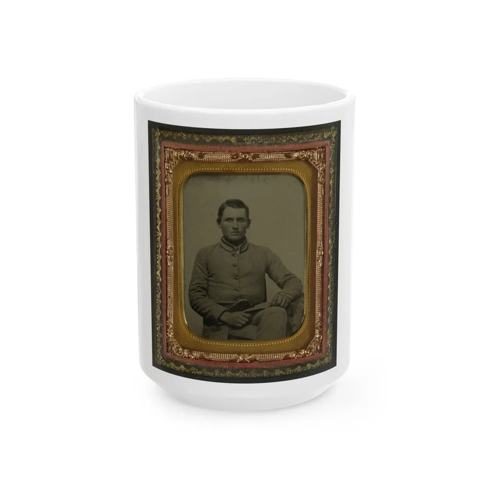 William Snodgrass Of An Unidentified Virginia Infantry Regiment With Underhammer Pistol (U.S. Civil War) White Coffee Mug-15oz-Go Mug Yourself