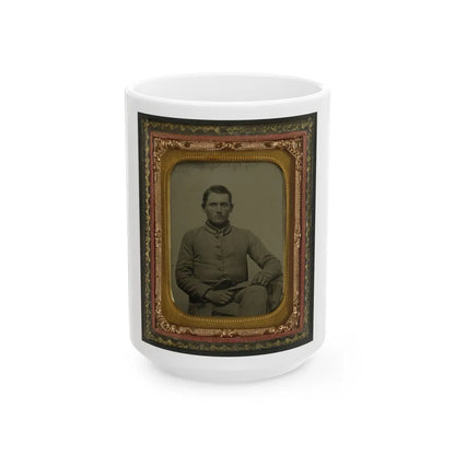 William Snodgrass Of An Unidentified Virginia Infantry Regiment With Underhammer Pistol (U.S. Civil War) White Coffee Mug-15oz-Go Mug Yourself