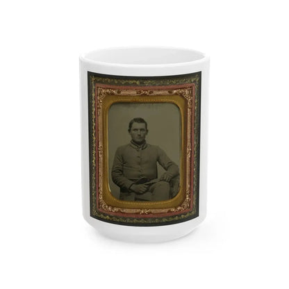 William Snodgrass Of An Unidentified Virginia Infantry Regiment With Underhammer Pistol (U.S. Civil War) White Coffee Mug 15oz - Go Mug Yourself