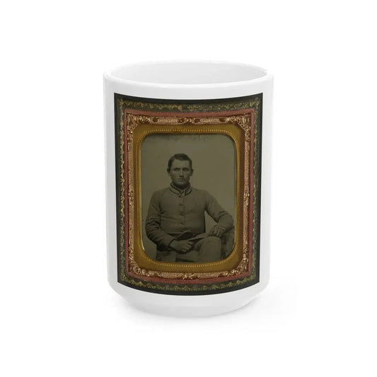 William Snodgrass Of An Unidentified Virginia Infantry Regiment With Underhammer Pistol (U.S. Civil War) White Coffee Mug 15oz - Go Mug Yourself