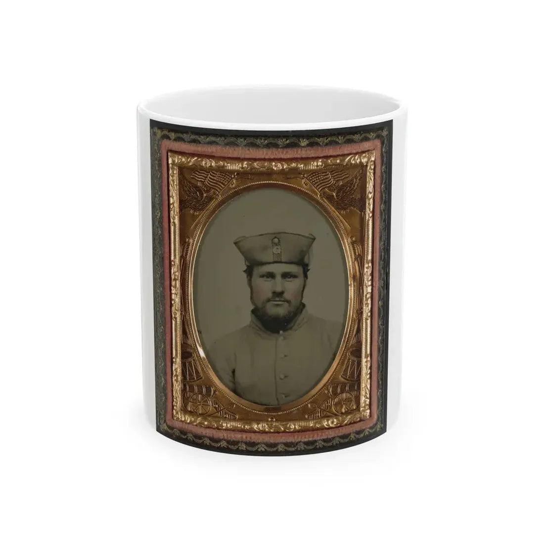 William W. Smith Of Company G And Company K, 4th Massachusetts Infantry Regiment In Uniform And Tricorn Hat (U.S. Civil War) White Coffee Mug 11oz - Go Mug Yourself