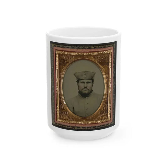 William W. Smith Of Company G And Company K, 4th Massachusetts Infantry Regiment In Uniform And Tricorn Hat (U.S. Civil War) White Coffee Mug 15oz - Go Mug Yourself