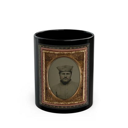 William W. Smith Of Company G And Company K, 4th Massachusetts Infantry Regiment In Uniform And Tricorn Hat (U.S. Civil War) Black Coffee Mug-11oz-Go Mug Yourself