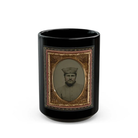 William W. Smith Of Company G And Company K, 4th Massachusetts Infantry Regiment In Uniform And Tricorn Hat (U.S. Civil War) Black Coffee Mug-15oz-Go Mug Yourself