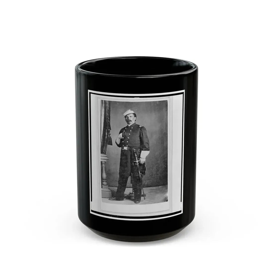 William Wagner, A Surgeon In The 24th Illinois Regiment, Full-Length Portrait, Standing, Facing Front (U.S. Civil War) Black Coffee Mug 15oz - Go Mug Yourself