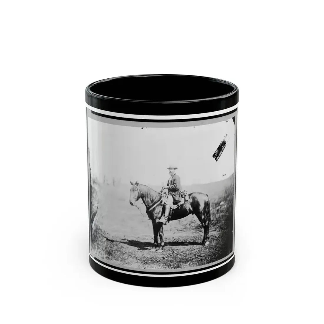 William Wilson, Scout, Headquarters, Army Of The Potomac, Seated On Horse, Full-Length Portrait, Facing Left, Culpeper, Va. (U.S. Civil War) Black Coffee Mug 11oz - Go Mug Yourself