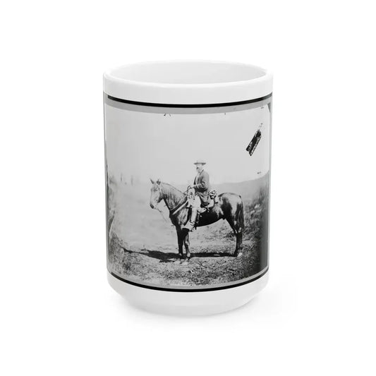 William Wilson, Scout, Headquarters, Army Of The Potomac, Seated On Horse, Full-Length Portrait, Facing Left, Culpeper, Va. (U.S. Civil War) White Coffee Mug 15oz - Go Mug Yourself