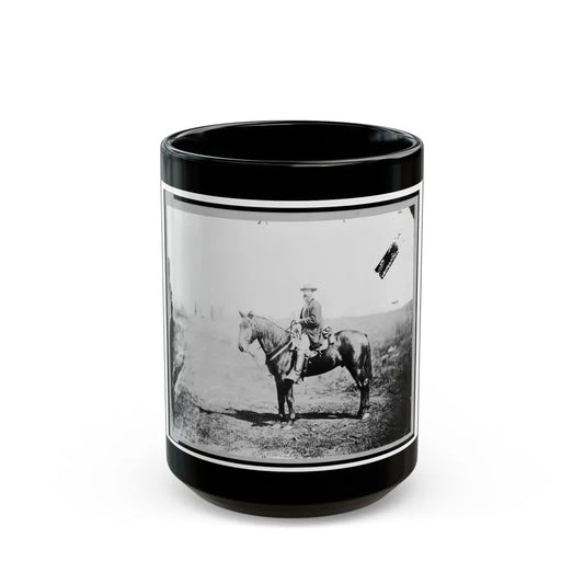 William Wilson, Scout, Headquarters, Army Of The Potomac, Seated On Horse, Full-Length Portrait, Facing Left, Culpeper, Va. (U.S. Civil War) Black Coffee Mug-15oz-Go Mug Yourself