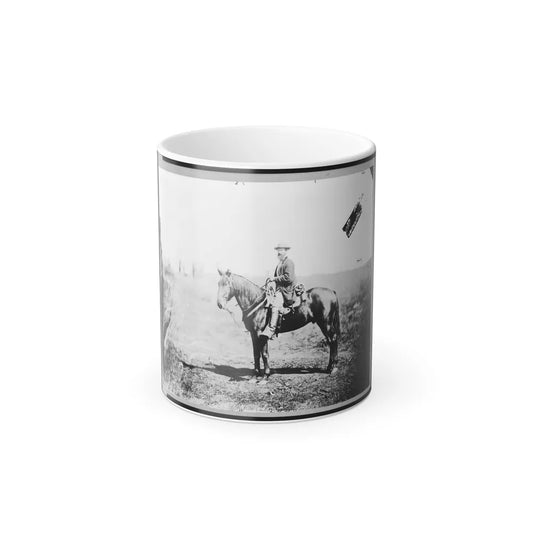 William Wilson, Scout, Headquarters, Army of the Potomac, Seated on Horse, Full-Length Portrait, Facing Left, Culpeper, Va. (U.S. Civil War) Color Changing Coffee Mug 11oz-11oz-Go Mug Yourself
