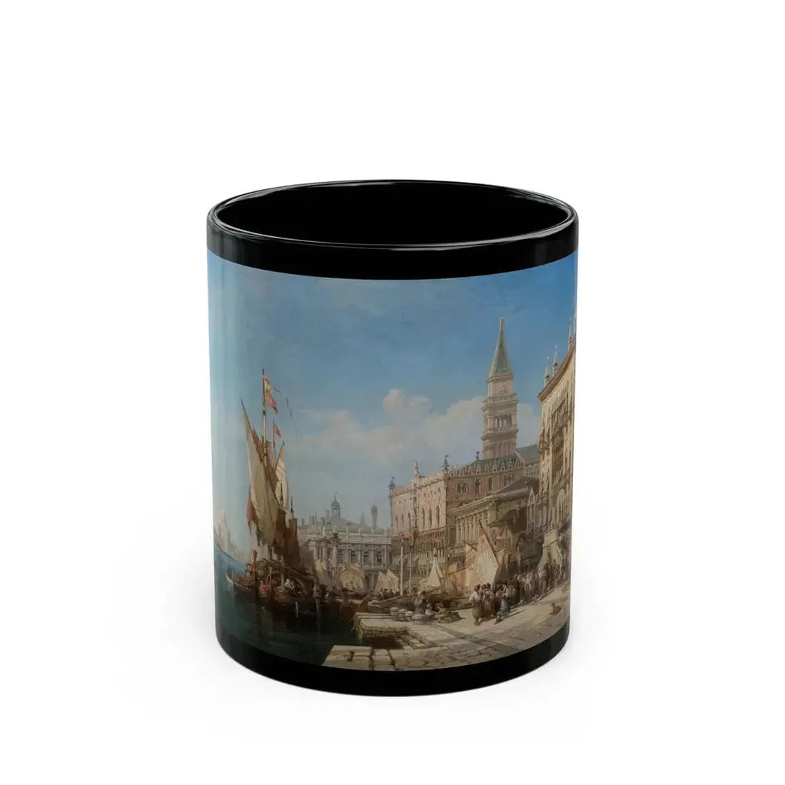 William Wyld (1806-1889) Riva Degli Schiavoni - Black Coffee Mug 11oz - Go Mug Yourself