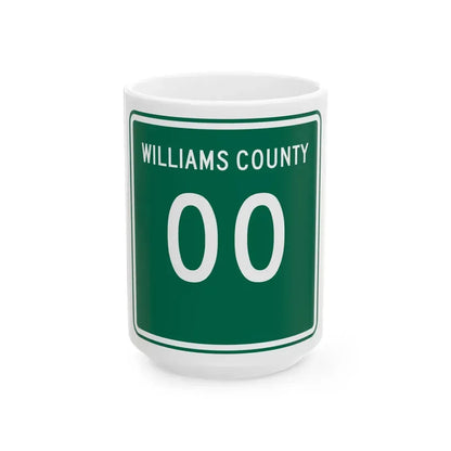 Williams County OH template (Ohio) (Road Sign) White Coffee Mug 15oz - Go Mug Yourself