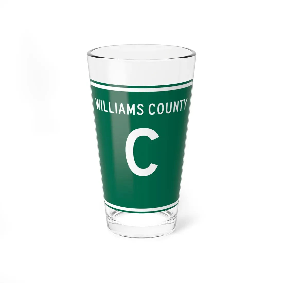 Williams County Route C OH (Ohio) (Road Sign) Pint Glass 16oz 16oz - Go Mug Yourself