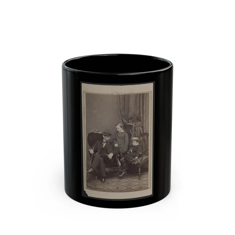 Willie And Tad Lincoln, Sons Of President Abraham Lincoln, With Their Cousin Lockwood Todd (U.S. Civil War) Black Coffee Mug-11oz-Go Mug Yourself