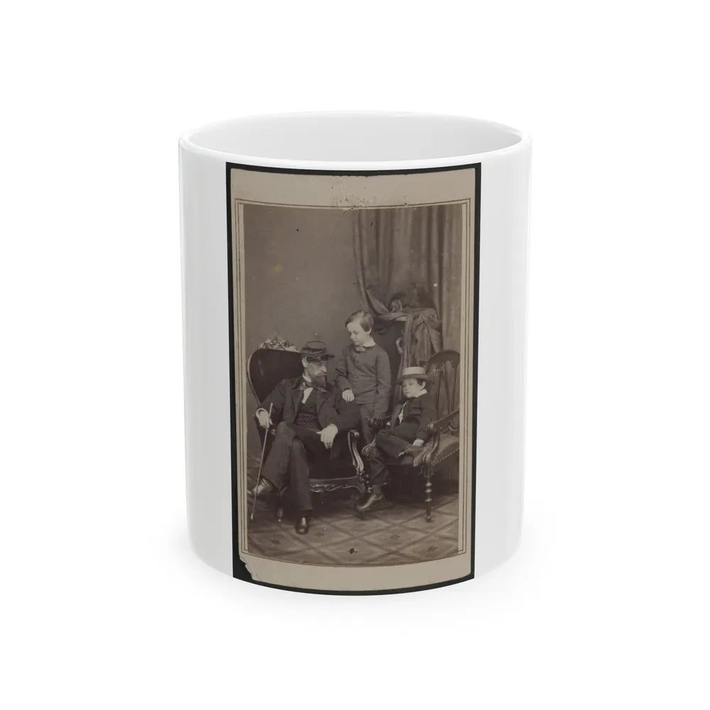 Willie And Tad Lincoln, Sons Of President Abraham Lincoln, With Their Cousin Lockwood Todd (U.S. Civil War) White Coffee Mug-11oz-Go Mug Yourself