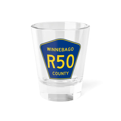 Winnebago County Route R50 IA (Iowa) (Road Sign) Shot Glass 1.5oz 1.5oz - Go Mug Yourself