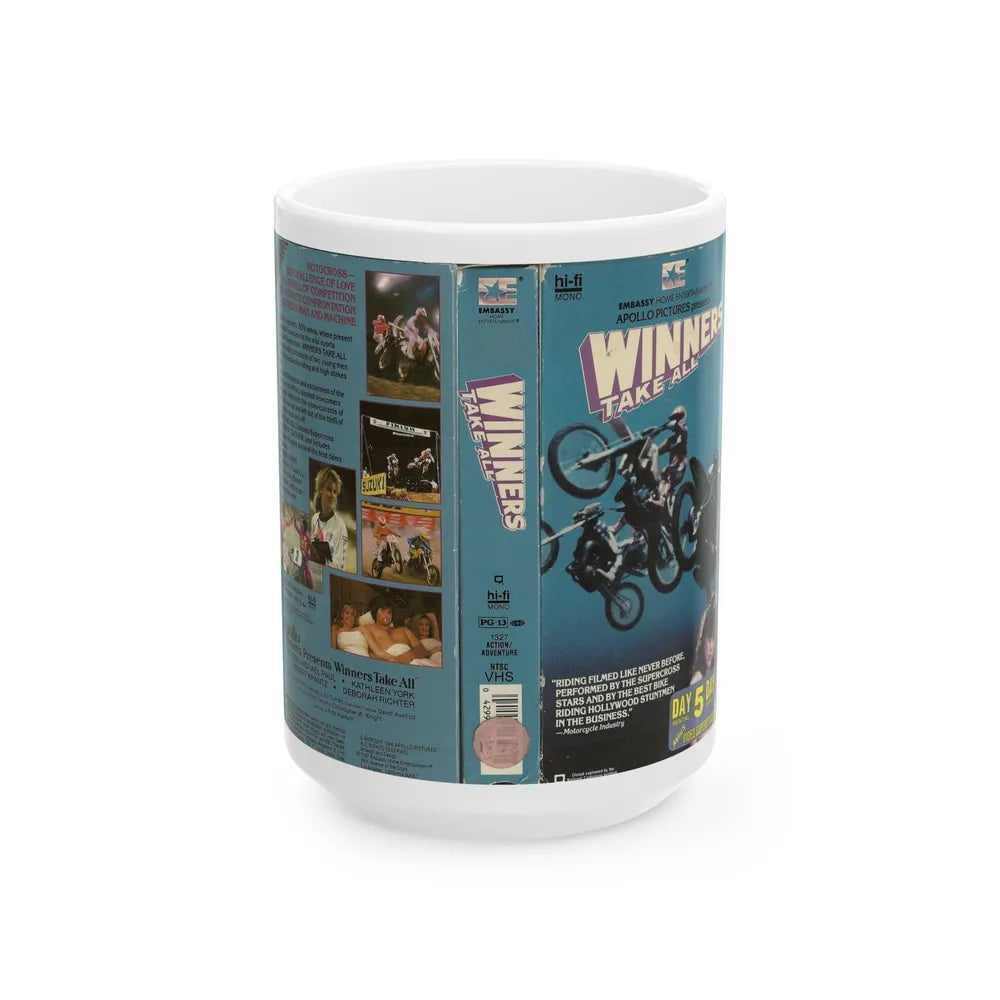 WINNERS TAKE ALL (VHS COVER) - White Coffee Mug-15oz-Go Mug Yourself