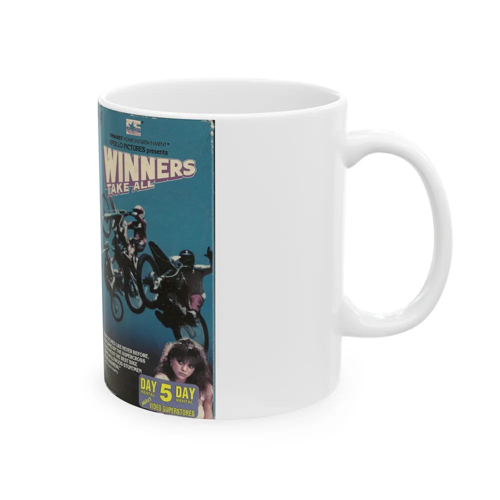 WINNERS TAKE ALL (VHS COVER) - White Coffee Mug-Go Mug Yourself