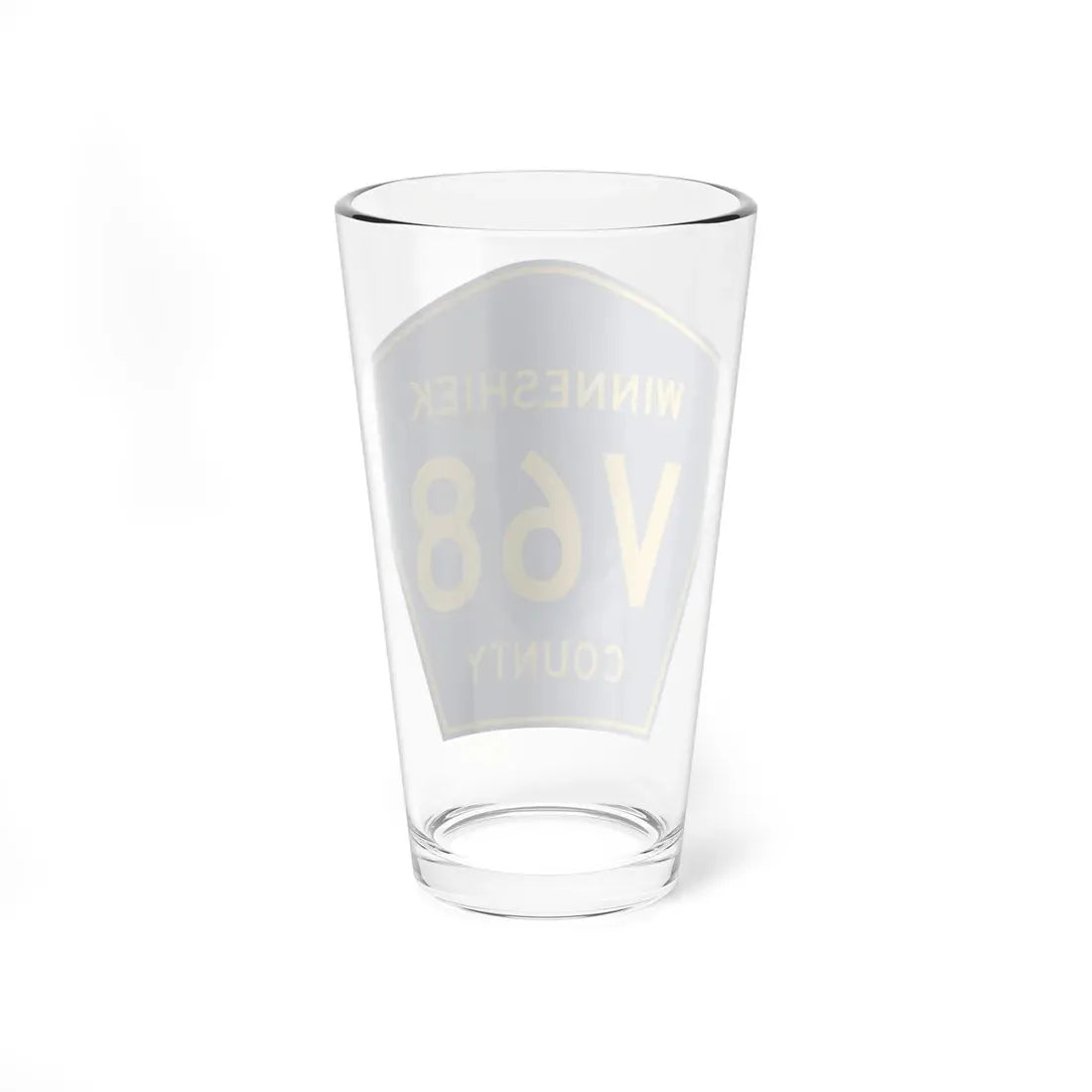 Winneshiek County Route V68 IA (Iowa) (Road Sign) Pint Glass 16oz - Go Mug Yourself