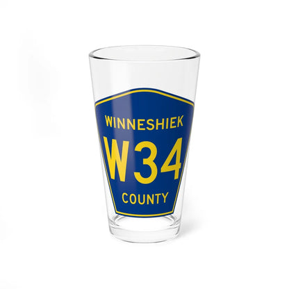 Winneshiek County Route W34 IA (Iowa) (Road Sign) Pint Glss 16oz 16oz - Go Mug Yourself