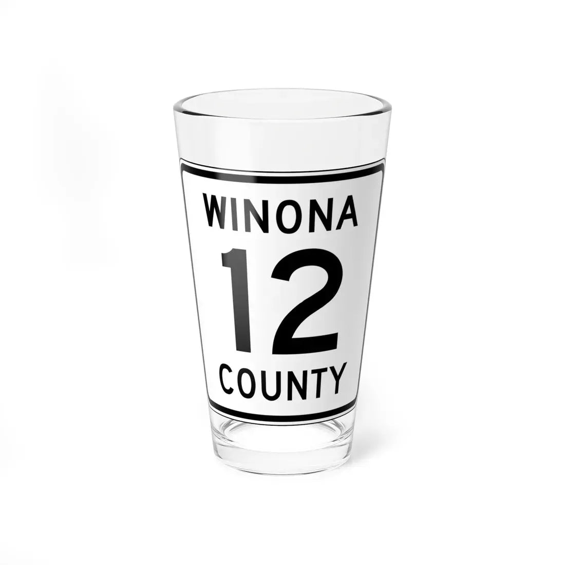 Winona County Route 12 MN (Minnesota) (Road Sign) Pint Glass 16oz 16oz - Go Mug Yourself