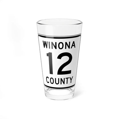 Winona County Route 12 MN (Minnesota) (Road Sign) Pint Glass 16oz 16oz - Go Mug Yourself