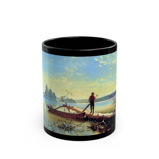Winslow Homer (1836-1910) An Adirondack Lake - Black Coffee Mug-11oz-Go Mug Yourself